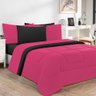 Kit Edredom + Jogo de Lençol Malha 100% Algodão Gran Moratta 7 Peças King - Pink -preto - 2