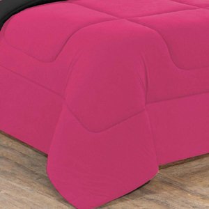 Kit Edredom + Jogo de Lençol Malha 100% Algodão Gran Moratta 7 Peças King - Pink -preto