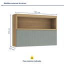 Ver imagem 4 de Conjunto de Cozinha 5 Peças com Aéreo e Nicho para Micro-Ondas MDF Millena Nesher Verde/Nature