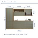 Ver imagem 3 de Conjunto de Cozinha 5 Peças com Aéreo e Nicho para Micro-Ondas MDF Millena Nesher Verde/Nature