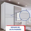 Ver imagem 7 de Guarda-Roupa Casal MDF com Espelho 3 Portas 6 Gavetas Miami Ripado Branco