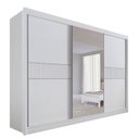 Ver imagem 4 de Guarda-Roupa Casal MDF com Espelho 3 Portas 6 Gavetas Miami Ripado Branco