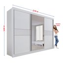 Ver imagem 6 de Guarda-Roupa Casal MDF com Espelho 3 Portas 6 Gavetas Miami Ripado Branco