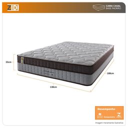 Colchão King Anjos Casal Molas Ensacadas Suporte 200 kg Baltimore 138x188x33cm - 3