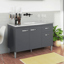 Ver imagem 1 de Balcão Gabinete de Pia Cozinha Multiuso 120cm sem Tampo Gabriela Cinza Fosco- Mabe Magazine