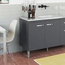 Ver imagem 4 de Balcão Gabinete de Pia Cozinha Multiuso 120cm sem Tampo Gabriela Cinza Fosco- Mabe Magazine