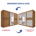 Ver imagem 5 de Guarda-Roupa Casal MDF com Espelho 3 Portas 6 Gavetas Miami Ripado Marrom/Cinamomo/Off White