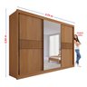 Guarda-roupa Casal Mdf com Espelho 3 Portas 6 Gavetas Miami Ripado - 6
