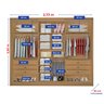 Guarda-roupa Casal Mdf com Espelho 3 Portas 6 Gavetas Miami Ripado - 7