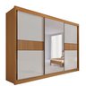 Guarda-roupa Casal Mdf com Espelho 3 Portas 6 Gavetas Miami Ripado - 3