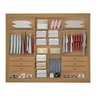 Guarda-roupa Casal Mdf com Espelho 3 Portas 6 Gavetas Miami Ripado - 4