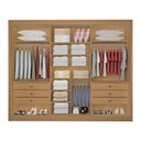 Ver imagem 4 de Guarda-Roupa Casal MDF com Espelho 3 Portas 6 Gavetas Miami Ripado Marrom/Cinamomo/Off White