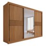Guarda-roupa Casal Mdf com Espelho 3 Portas 6 Gavetas Miami Ripado - 9