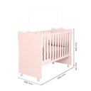 Ver imagem 3 de Berço Simples com Colchão Probel e Cômoda 2561 para Quarto de Bebê Infantil Doce Sonho Rosa Qmovi