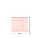 Ver imagem 4 de Berço Simples com Colchão Probel e Cômoda 2561 para Quarto de Bebê Infantil Doce Sonho Rosa Qmovi