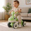 Ver imagem 3 de Balance Bike Dino Infantil com Luz e 4 Rodas- Verde