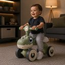 Ver imagem 2 de Balance Bike Dino Infantil com Luz e 4 Rodas- Verde