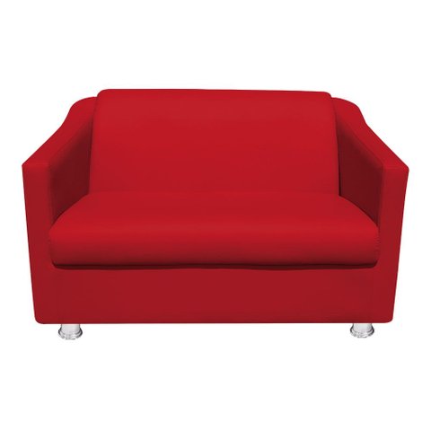 Namoradeira Tilla Decorativa 2 Lugares Corino Vermelho