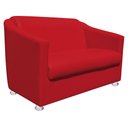 Ver imagem 2 de Namoradeira Tilla Decorativa 2 Lugares Corino Vermelho