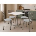 Ver imagem 3 de Conjunto Mesa Cinza 70x70cm Tampo Branco com 4 Cadeiras Epoxi