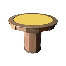 Mesa de Carteado com Gavetas e Porta Copos Vintage - 0,90x0,80 - com Xadrez - Havana - 1