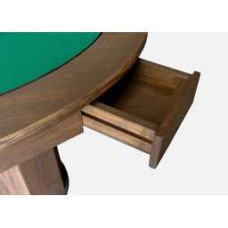 Mesa de Carteado com Gavetas e Porta Copos Vintage - 0,90x0,80 - com Xadrez - Havana - 3