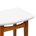 Ver imagem 4 de Banco Alto Confort Madeira Maciça Assento Anatômico - Amêndoa Estofado Corano Bege