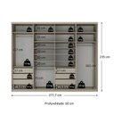 Ver imagem 3 de Guarda-roupa Closet Casal 100% Mdf Bp 277,7cm com 1 Porta Espelho 6 Gavetas Sion