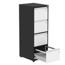 Ver imagem 2 de Armário de Arquivo Oficio 4 Gavetas Pandin 47 Cm (larg) Aço Preto C- Frente Gaveta Branca C- Chave