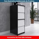 Ver imagem 7 de Armário de Arquivo Oficio 4 Gavetas Pandin 47 Cm (larg) Aço Preto C- Frente Gaveta Branca C- Chave