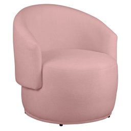 Kit 2 Poltronas Decorativa Redondo Estofada Heitor Sala Escritório e Recepção Suede Rosa Eli Móveis - 2