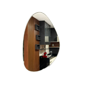 Espelho Orgânico com Alça de Couro Sintético com 45x70 Decoração Banheiro Sala:ancara