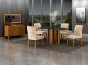 Ver imagem 6 de Conjunto Sala de Jantar Jade Gold 1,20m Tampo Chumbo 4 Cadeiras Jade Cinamomo/Joli Palha