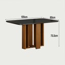Ver imagem 3 de Conjunto Sala de Jantar Jade Gold 1,20m Tampo Chumbo 4 Cadeiras Jade Cinamomo/Joli Palha