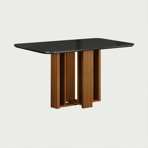 Conjunto Sala de Jantar Jade Gold 1,20m Tampo Chumbo 4 Cadeiras Jade Cinamomo/Joli Palha