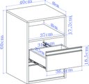 Ver imagem 4 de Mesa de Cabeceira 2 Gavetas Mdf Select Belmax:freijó/off White