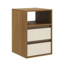Ver imagem 1 de Mesa de Cabeceira 2 Gavetas Mdf Select Belmax:freijó/off White