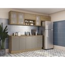 Ver imagem 1 de Cozinha Completa Modulada 5 Peças com Porta Telada Botanic Marrom/Nogueira/Fendi