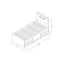 Ver imagem 2 de Cama Solteiro Julia C/Cômoda 5 Gavetas Branco Brilho