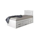 Ver imagem 1 de Cama Solteiro Julia C/Cômoda 5 Gavetas Branco Brilho