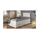 Ver imagem 3 de Cama Solteiro Julia C/Cômoda 5 Gavetas Branco Brilho