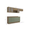 Ver imagem 5 de Cozinha Completa Modulada 5 Peças com Porta Telada Botanic Marrom/Nogueira/Verde Oliva
