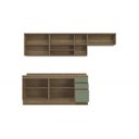 Ver imagem 4 de Cozinha Completa Modulada 5 Peças com Porta Telada Botanic Marrom/Nogueira/Verde Oliva