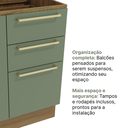 Ver imagem 7 de Cozinha Completa Modulada 5 Peças com Porta Telada Botanic Marrom/Nogueira/Verde Oliva