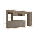 Ver imagem 5 de Cozinha Completa Modulada 7 Peças com Torre Quente e Porta Telada Botanic Marrom/Nogueira/Fendi