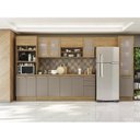 Ver imagem 1 de Cozinha Completa Modulada 7 Peças com Torre Quente e Porta Telada Botanic Marrom/Nogueira/Fendi