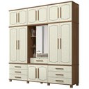 Ver imagem 2 de Guarda Roupa Capelinha 13 Portas 7 Gavetas com Espelho Tóquio Jatobá/Areia S01 - Mpozenato