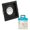 Ver imagem 2 de Kit 18x Spot Embutir Recuado Gu10 C/ Lâmpada Eco 6w Stella Cor:preto - Branco Frio