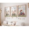 Kit 3 Quadros Animais Fazendinha Trator Vermelho Quarto Menino Infantil - 2