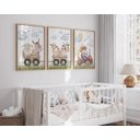 Ver imagem 3 de Kit 3 Quadros Animais Fazendinha Trator Vermelho Quarto Menino Infantil